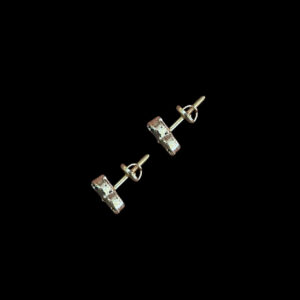 Elegant Green Malachite Clover Silver Studs