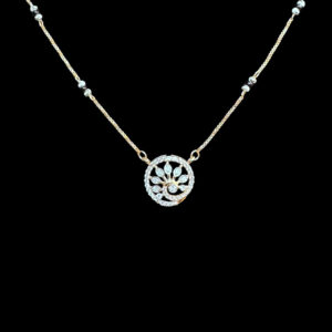Graceful Diamond Floral Pendant Necklace