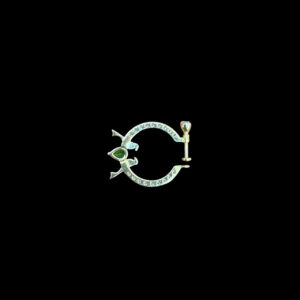 Divine Parrot Emerald & Diamond Gold Nose Ring