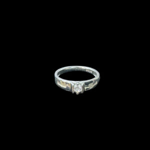 Radiant Silver Tension-Set Diamond Ring