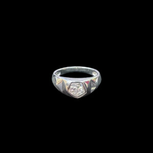 Regal Silver Diamond Men's Ring
