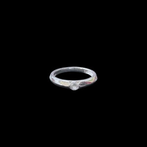 Graceful Silver Diamond Tapered Band Ring