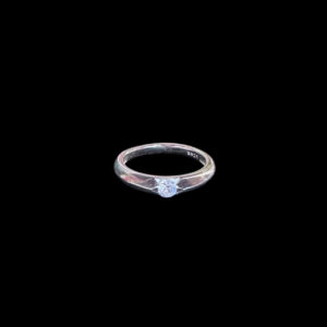 Classic Silver Solitaire Diamond Ring