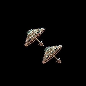 Graceful Emerald & Diamond Filigree Studs