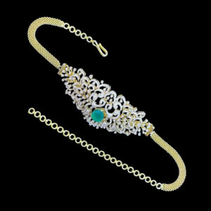Majestic Diamond & Emerald Gold Armlet