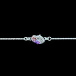 Majestic Peacock Silver Enamel Bracelet