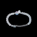 Ethereal Peacock Feather Silver Bracelet