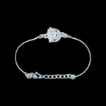 Divine Krishna Silver & Ruby Bracelet