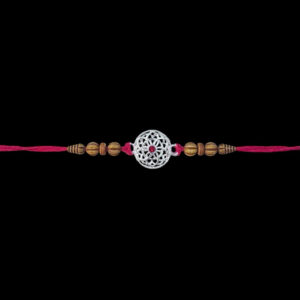 Ornate Silver Jali Rakhi