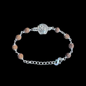 Divine Rudraksha & Silver Deity Bracelet
