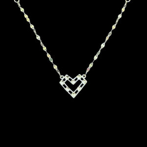 Whimsical Silver Heart Pendant Necklace