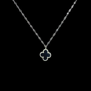 Classic Black Onyx Clover Gold Pendant