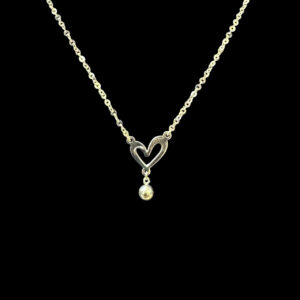 Dainty Open Heart & Drop Gold Chain