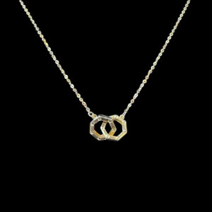 Elegant Interlocking Rings Gold Pendant Chain