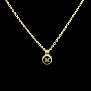Elegant M Initial Gold Pendant Chain