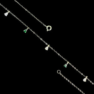Ethereal Emerald & Diamond Pear Station Necklace