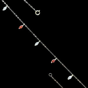 Graceful Marquise Diamond & Garnet Station Necklace