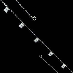 Classic Baguette Diamond Station Necklace