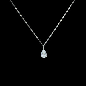 Ethereal Pear Diamond Solitaire Pendant