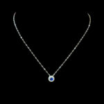 Majestic Blue Sapphire & Diamond Halo Pendant
