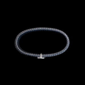 Regal Crown Gold & Diamond Black Beaded Bracelet