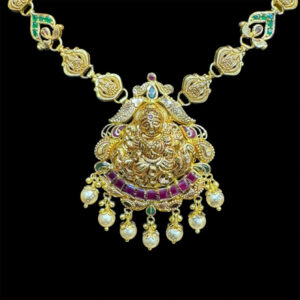 Divine Lakshmi Gold & Ruby Temple Necklace