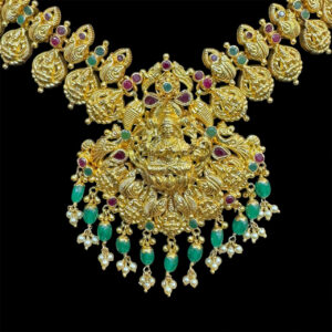 Grand Lakshmi Peacock Gold Temple Necklace