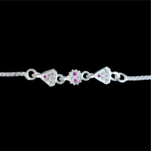Radiant Pink Floral Silver Bolo Bracelet