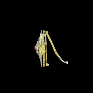 Celestial Crescent & Star Diamond & Ruby Brooch