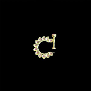 Dainty Pink Petal Gold Nose Ring