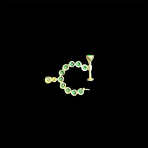 Elegant Emerald Green Diamond Drop Nose Ring