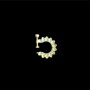 Dainty Diamond Petal Gold Nose Ring