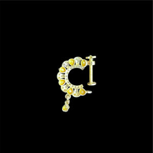Graceful Polki Diamond Drop Gold Nose Ring