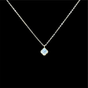Dainty White Clover Gold Pendant
