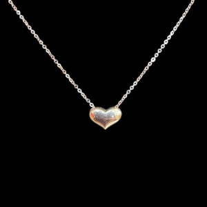 Dainty Gold Puffed Heart Pendant Chain