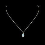 Graceful Hamsa Evil Eye Gold Pendant Chain