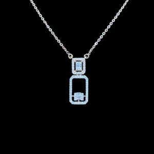 Regal Diamond Geometric Pendant Necklace