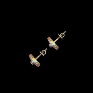 Elegant Diamond Trillion Halo Stud Earrings