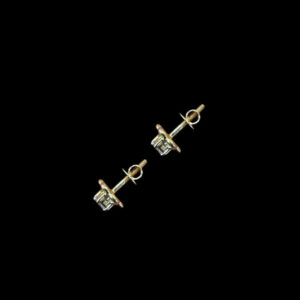 Dainty Gold Diamond Solitaire Blossom Studs