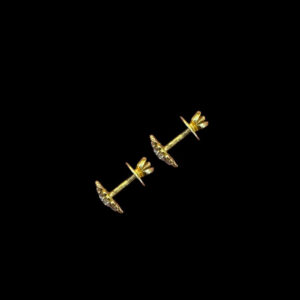 Ornate Diamond Square Cluster Stud Earrings