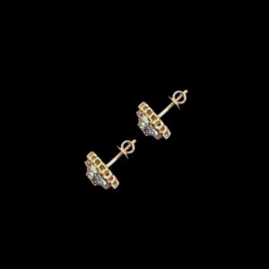 Radiant Diamond Sunburst Cluster Stud Earrings