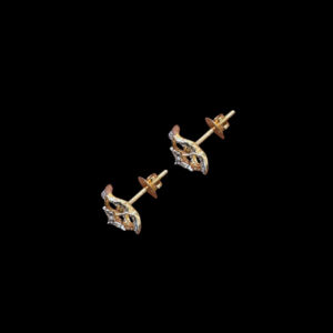 Elegant Diamond Floral Openwork Stud Earrings