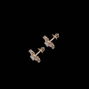 Radiant Rose Gold Diamond Floral Cluster Studs
