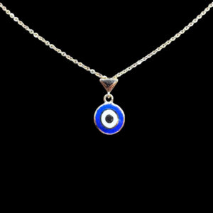 Playful Blue Enamel Evil Eye Necklace