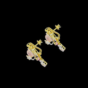 Radiant Pink Morganite & Diamond Drop Earrings