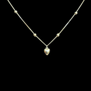Dainty Gold Beaded Heart Chain