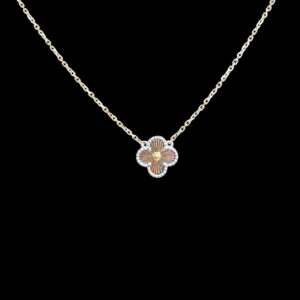 Radiant Quatrefoil Two-Tone Gold Pendant Chain