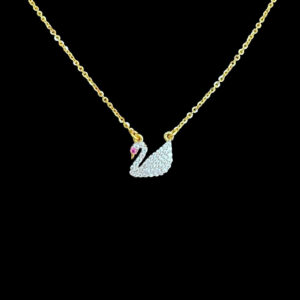Graceful Swan Diamond Gold Chain