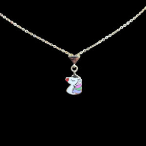 Whimsical Unicorn Silver Pendant Chain