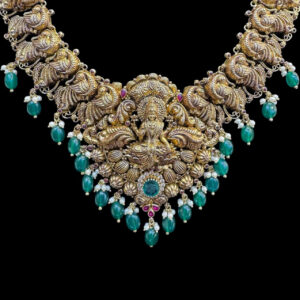 Majestic Lakshmi & Peacock Antique Gold Haram
